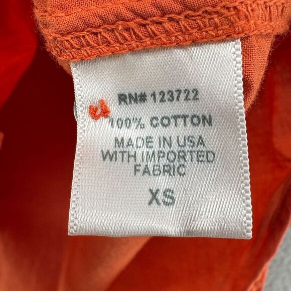 Xirena Beau Shirt Button Front Blouse Cotton Orange size XS Oversized - Picture 8 of 8